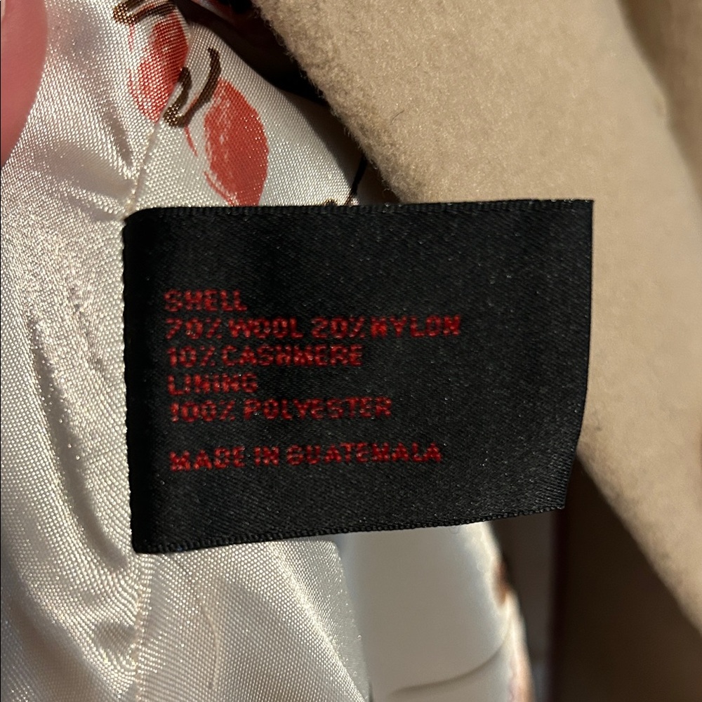 Via Spiga Camel Wool/Cashmere Blend Button-Front Trench Coat - Picture 5 of 5
